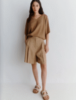 Bermuda in viscosa e lino stretch Marella SAGITTA - immagine 6