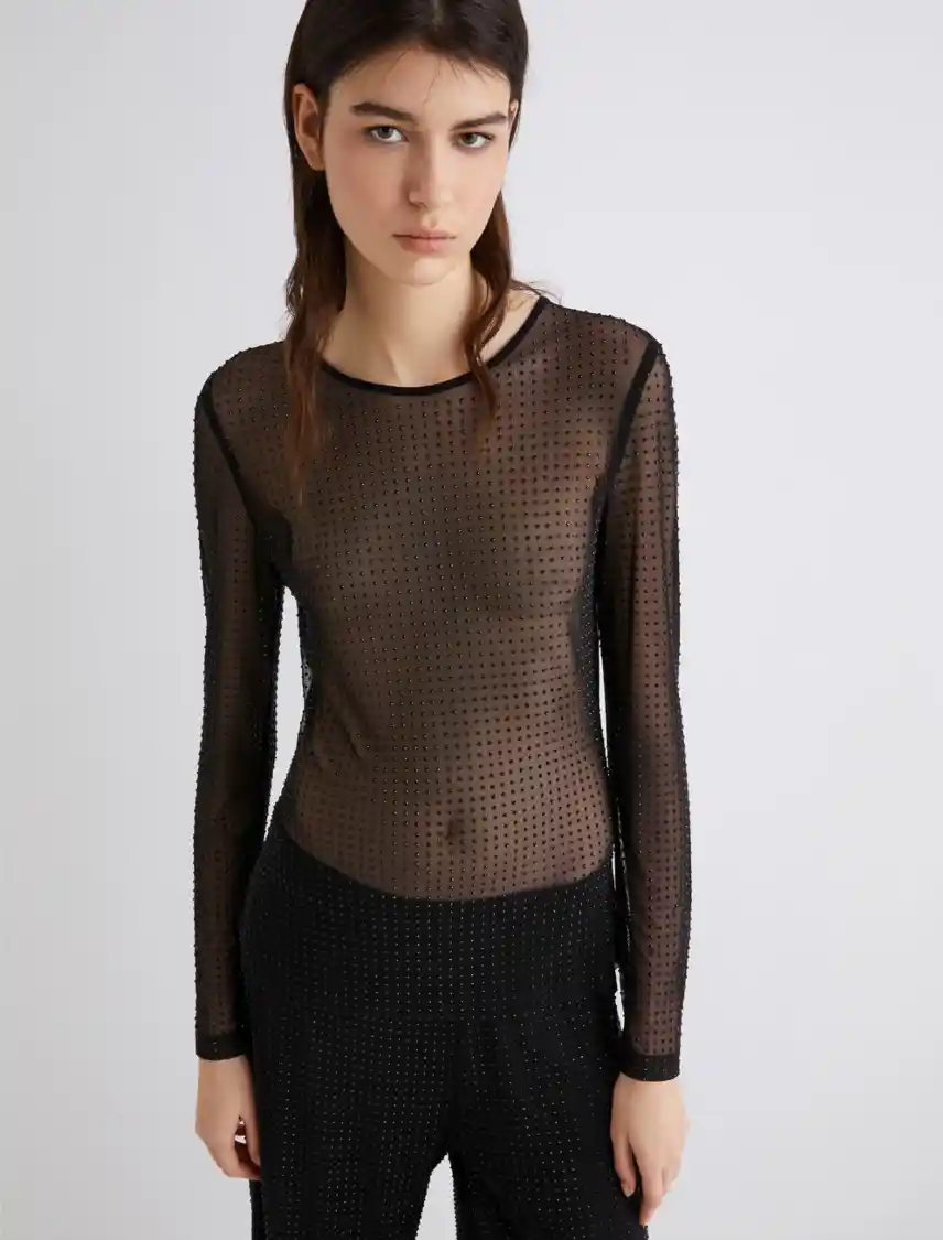 SELINA2 T-shirt in tulle con cristalli Marella SELINA - immagine 1