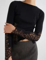 Maglia aderente con pizzo Marella TORSO - immagine 2