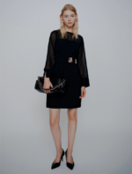 Abito con cintura in envers satin e georgette Marella MLTLACUN