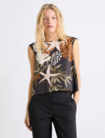 Top smanicato in cotone stretch Marella MLLAFFINE - immagine 2