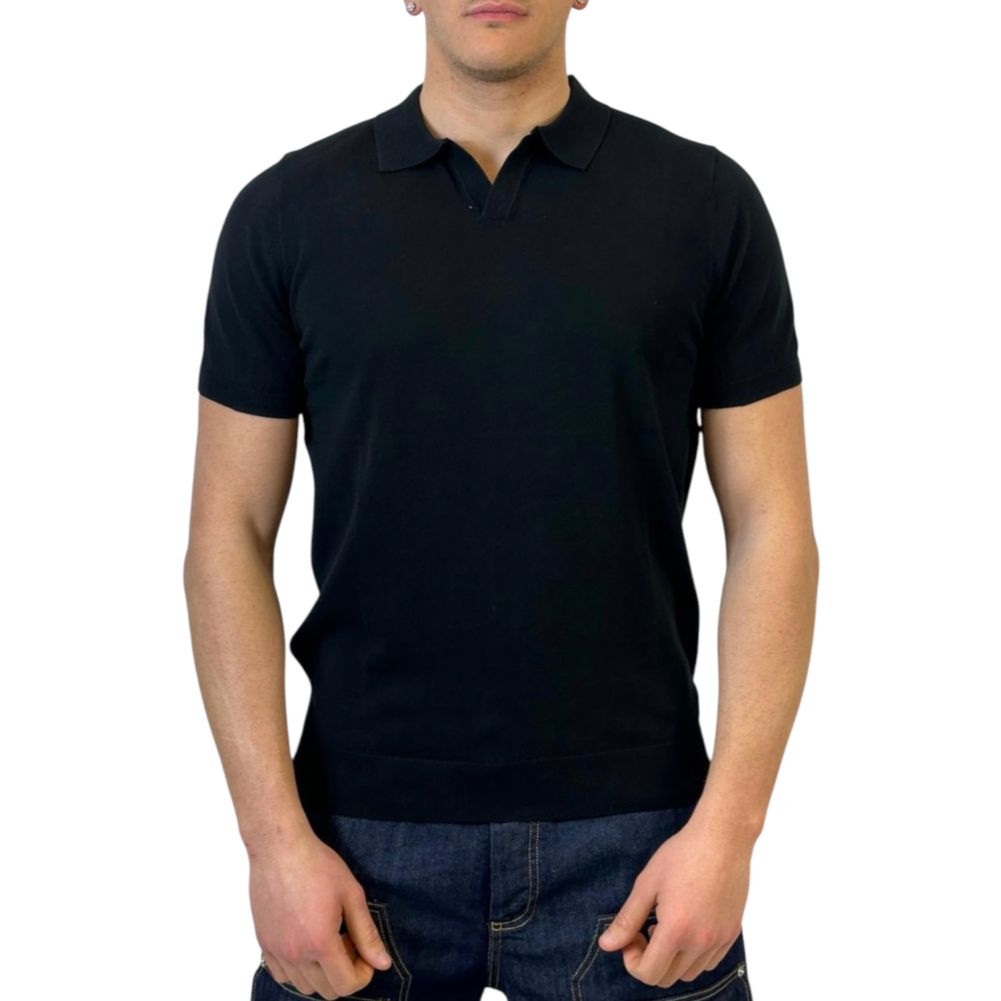 polonero Polo in cotone Diktat 008 nero - immagine 1