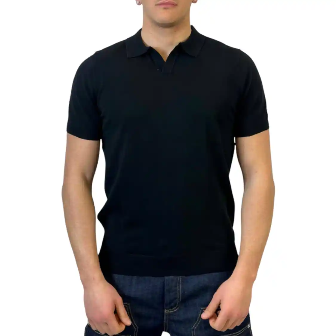 polonero Polo in cotone Diktat 008 nero - immagine 1