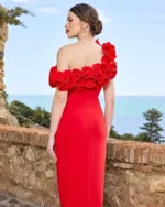 Abito midi elegante con scollo bardot Sonia Pena - immagine 4