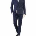 Abito gessato doppiopetto blu navy Havana&Co