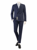 Abito gessato doppiopetto blu navy Havana&Co
