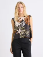 Top smanicato in cotone stretch Marella MLLAFFINE - immagine 2