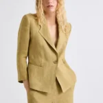Blazer aderente in lino delavé Marella MLLCARDATO