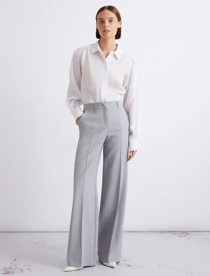 MLLGIUNCHI3 Pantalone dritto in tela stretch malfilé Marella MLLGIUNCHI - immagine 1