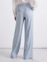 Pantalone palazzo in chevron di lino e viscosa Marella MLLODINO - immagine 3