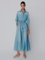 Chemisier lungo in denim fluido Marella MLSGIAMBO - immagine 4