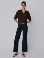 Jeans wide leg cropped in denim soft Marella MLSWLCROP