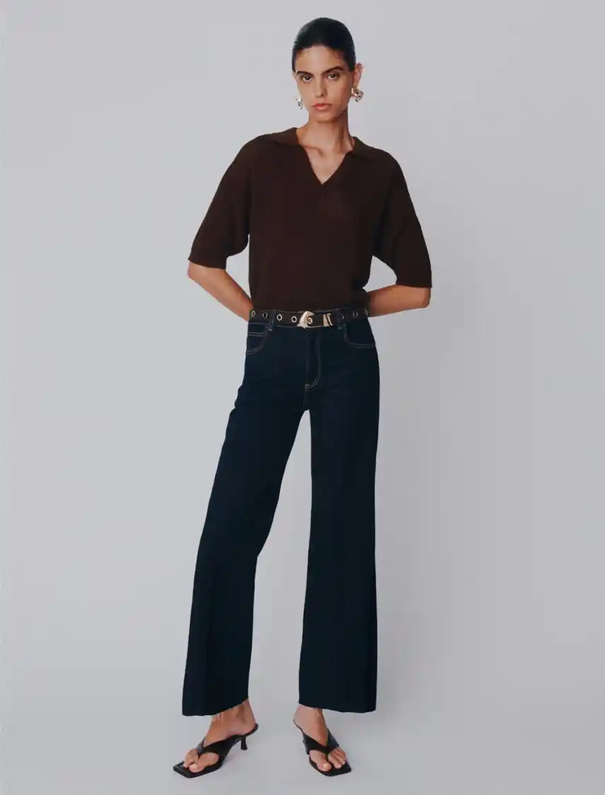 MLSWLCROP1 Jeans wide leg cropped in denim soft Marella MLSWLCROP - immagine 1