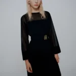 Abito con cintura in envers satin e georgette Marella MLTLACUNA